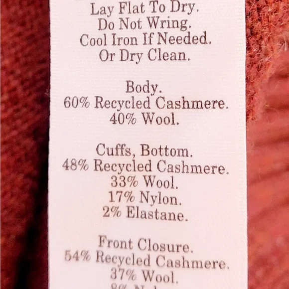 Everlane Cashmere Wool Blend Brown Clay Long Sleeve Button Front Cardigan Small - Picture 8 of 9